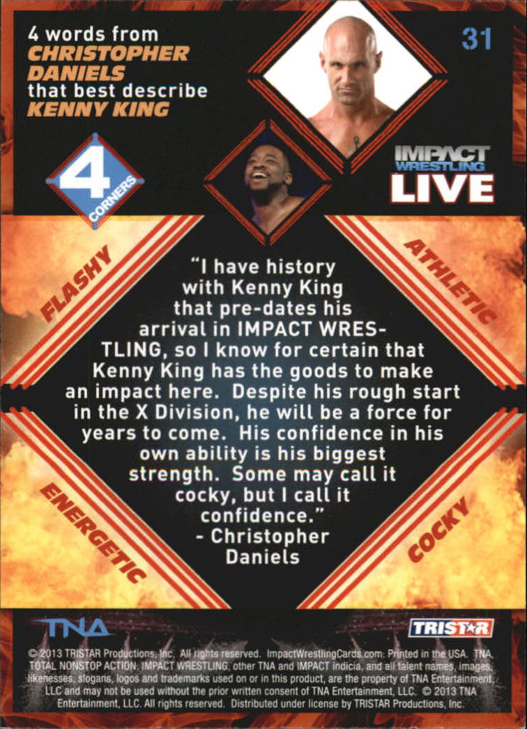 A4614- 2013 TRISTAR TNA Impact Live Card #s 1-99 -You Pick- 15+ FREE US SHIP - Picture 51 of 145