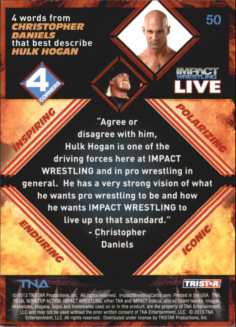 A4614- 2013 TRISTAR TNA Impact Live Card #s 1-99 -You Pick- 15+ FREE US SHIP - Picture 73 of 145
