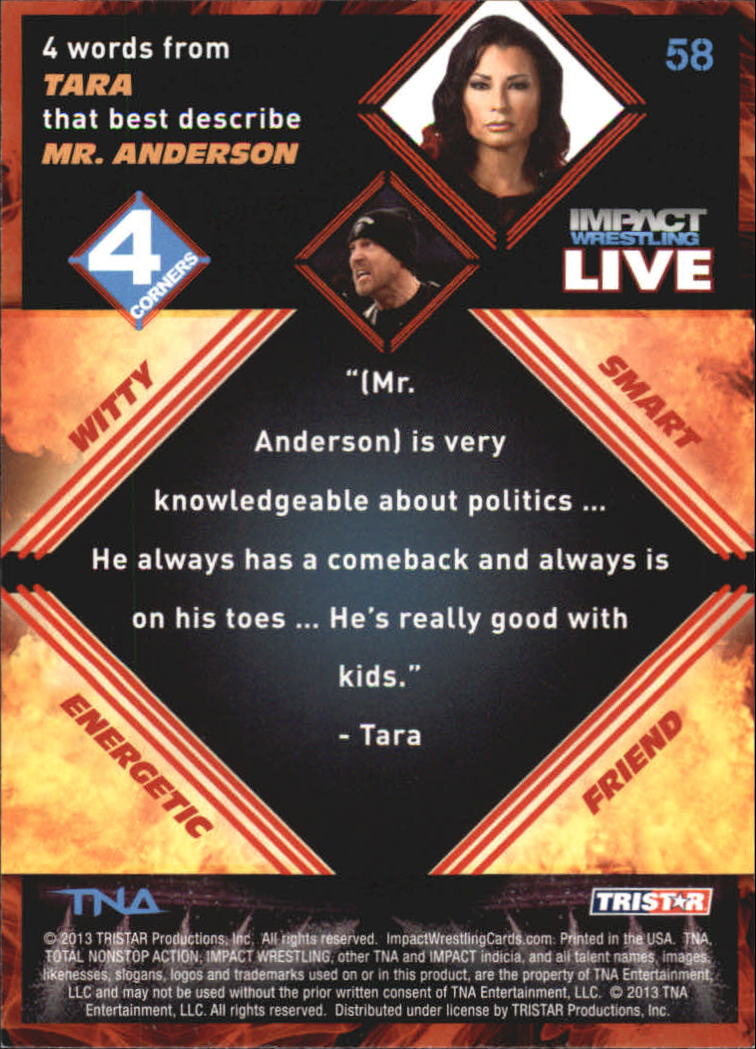 A4614- 2013 TRISTAR TNA Impact Live Card #s 1-99 -You Pick- 15+ FREE US SHIP - Picture 79 of 145
