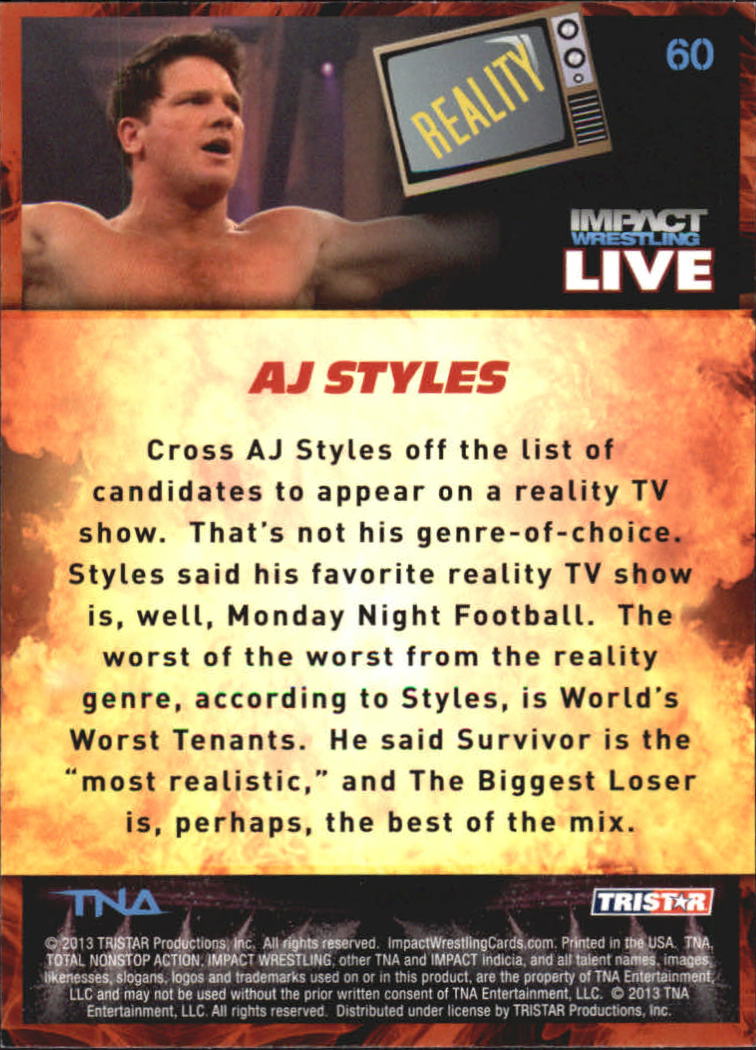 A4614- 2013 TRISTAR TNA Impact Live Card #s 1-99 -You Pick- 15+ FREE US SHIP - Picture 83 of 145