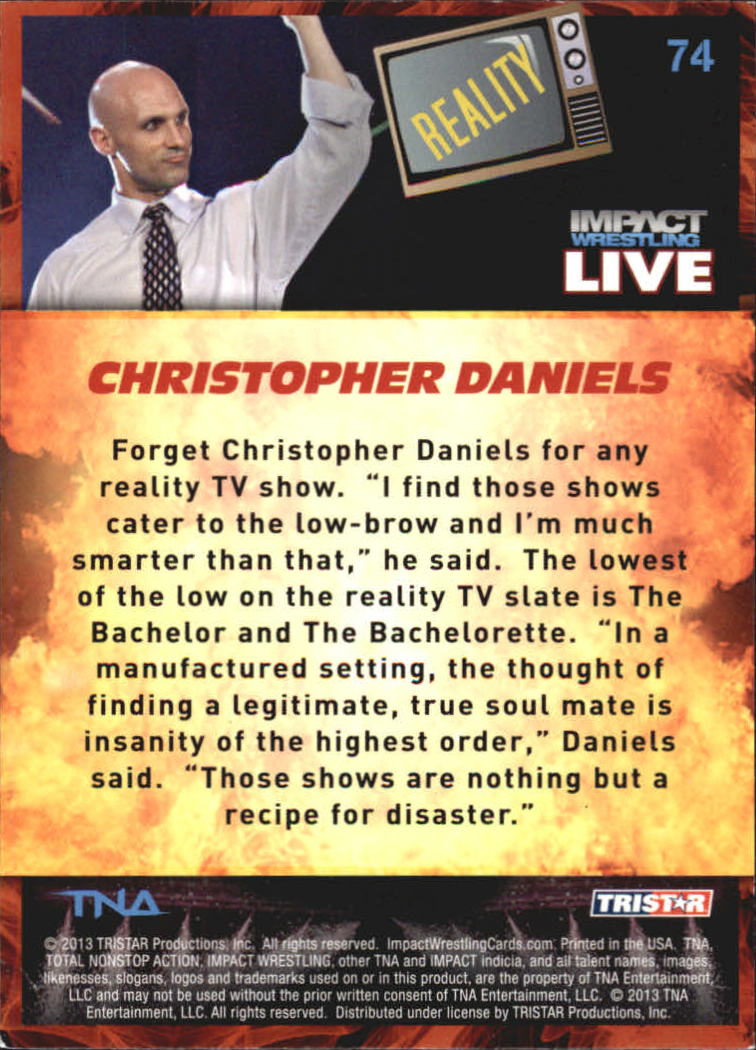 A4614- 2013 TRISTAR TNA Impact Live Card #s 1-99 -You Pick- 15+ FREE US SHIP - Picture 105 of 145