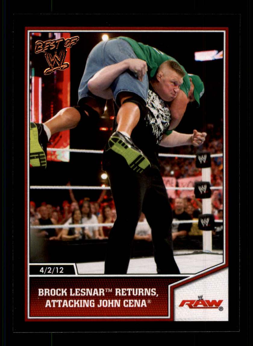 2013 Topps Best of WWE #2 Brock Lesnar Returns, Attacking John Cena