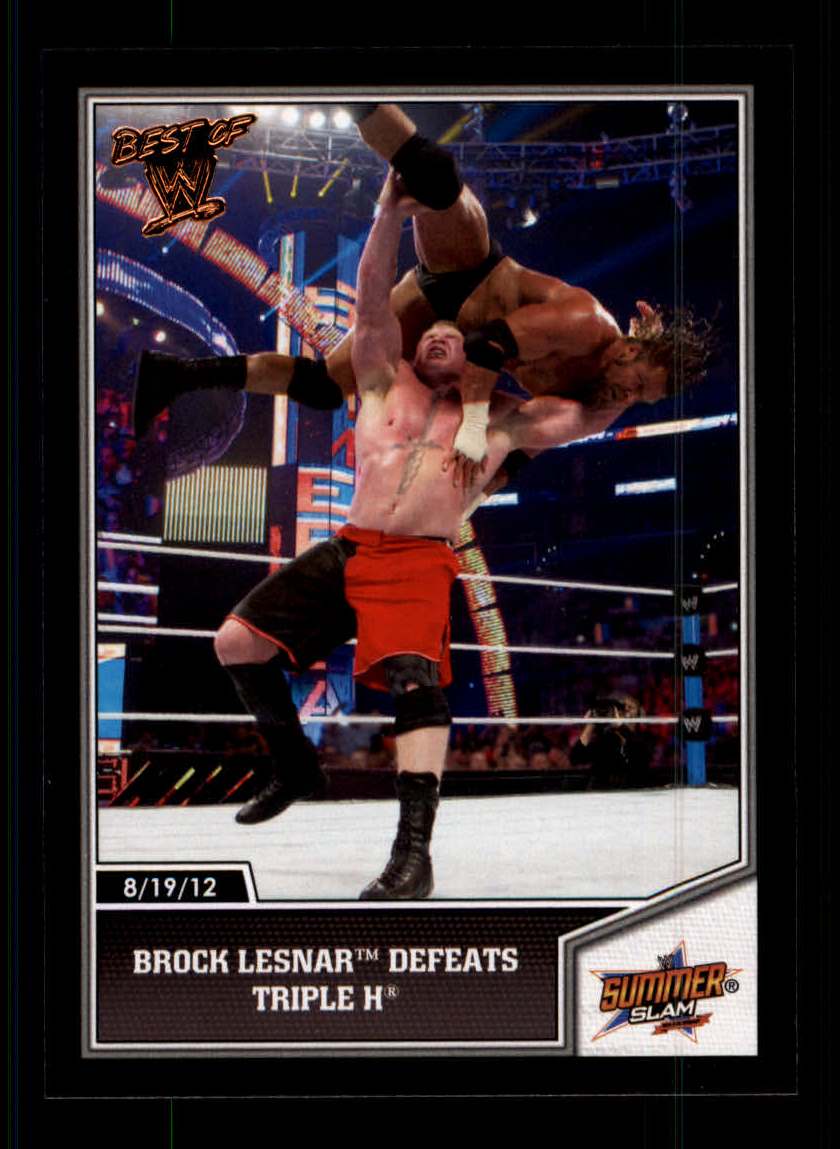 2013 Topps Best of WWE #42 Brock Lesnar Defeats Triple H