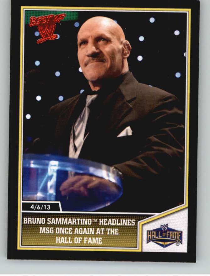 2013 Topps Best of WWE #105 Bruno Sammartino Headlines MSG Once Again at the Hall of Fame