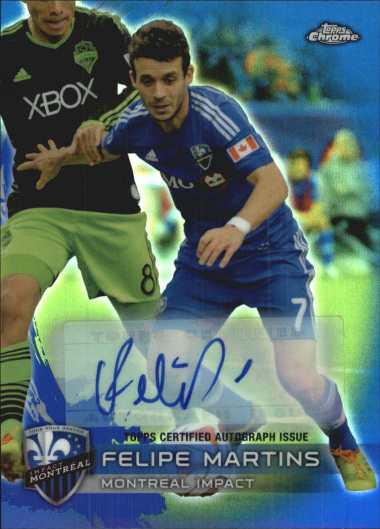 2014 Topps Chrome MLS Autographs Blue Refractors #66 Felipe Martins
