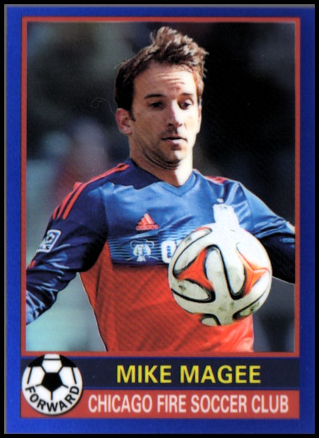 2014 Topps Chrome MLS '76-77 Footballer Mini Blue Refractors #7677MM Mike Magee