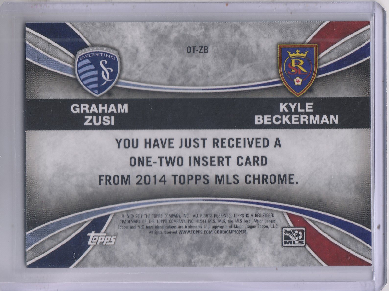 2014 Topps Chrome MLS One Two #OTZB Graham Zusi/Kyle Beckerman back image