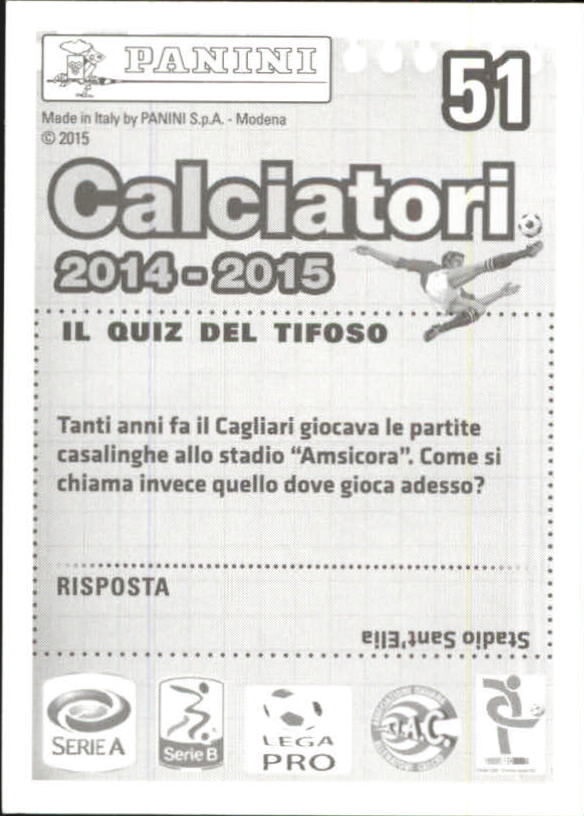 2014-15 Panini Calciatori Stickers #51 Marco Sau