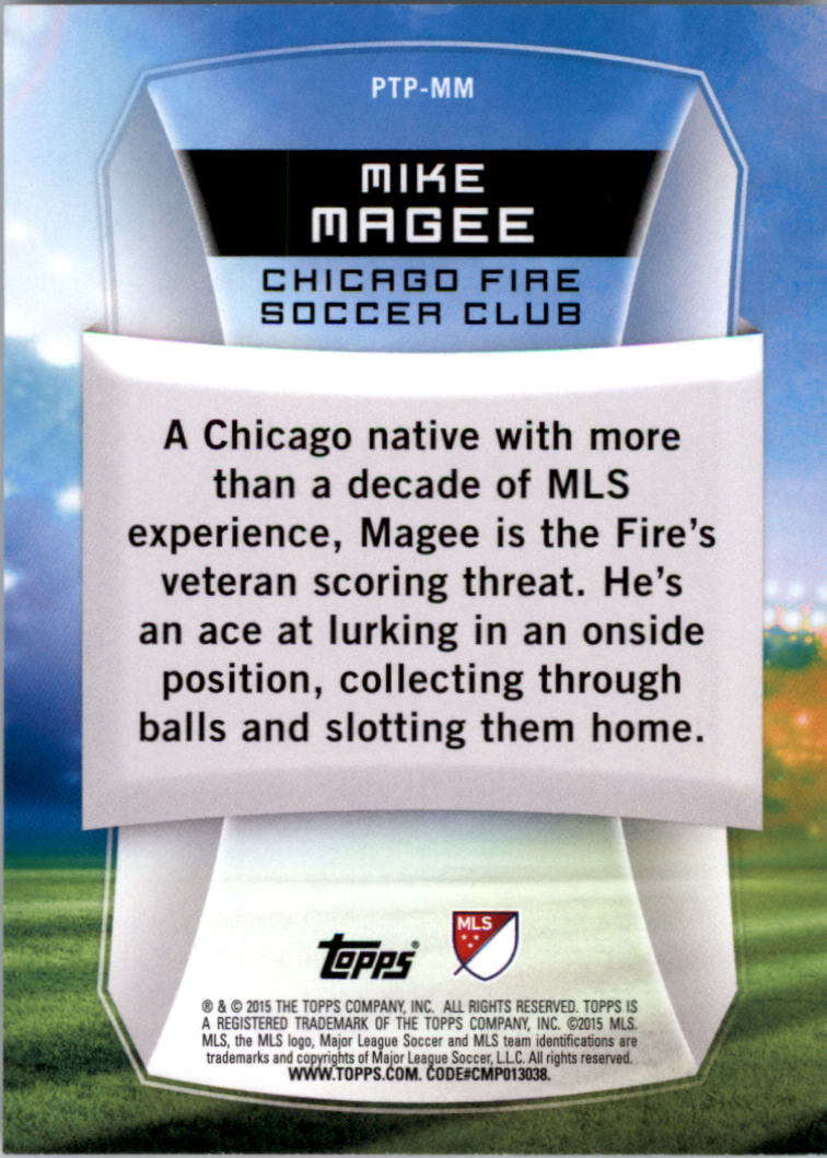 2015 Topps MLS Presence of the Pitch #PTPMM Mike Magee back image