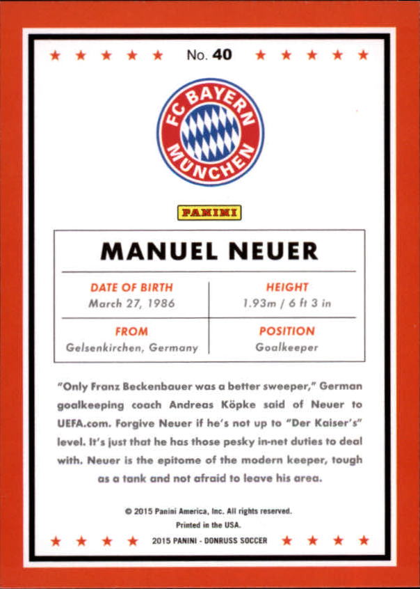 2015 Donruss Soccer Card Pick (Base) - Bild 67 von 171