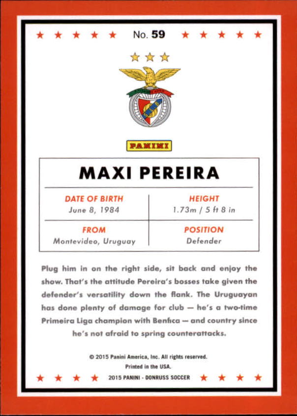 2015 Donruss #59 Maxi Pereira back image