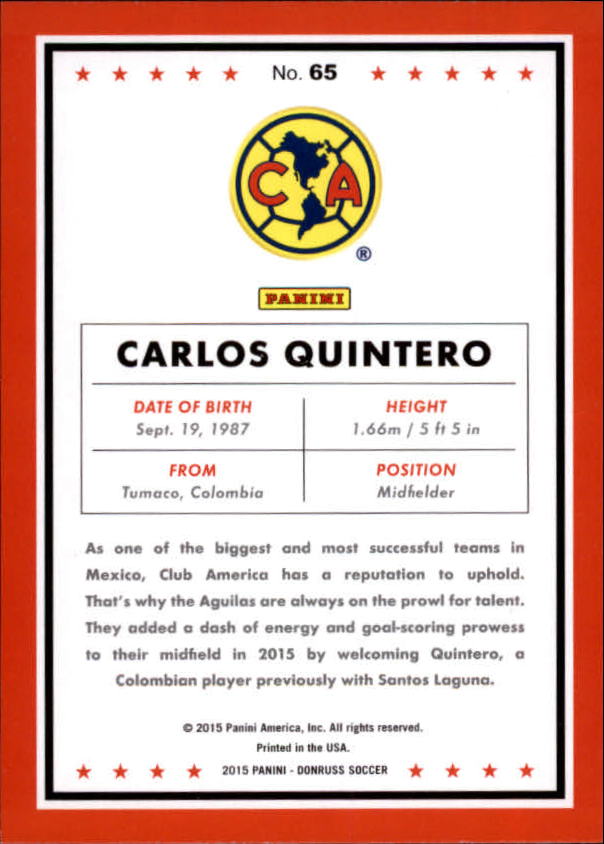 2015 Donruss Soccer Card Pick (Base) - Bild 107 von 171