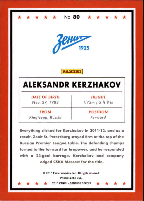 2015 Donruss Soccer Card Pick (Base) - Bild 131 von 171