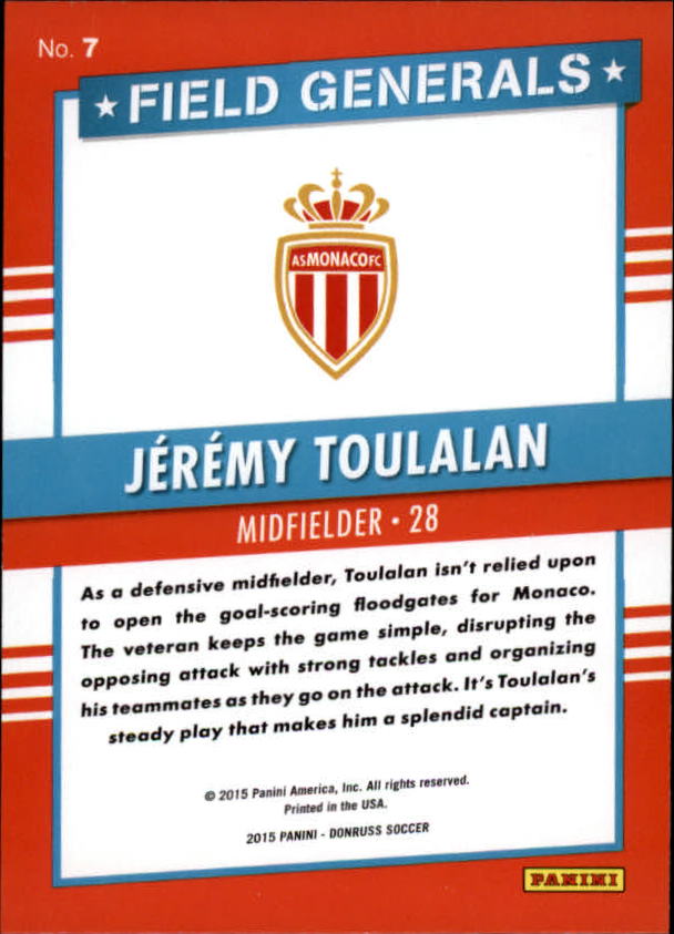 2015 Donruss Soccer Field Generals Inserts (1-15) You Choose - Picture 11 of 21