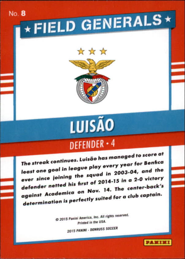 2015 Donruss Soccer Field Generals Inserts (1-15) You Choose - Picture 13 of 21