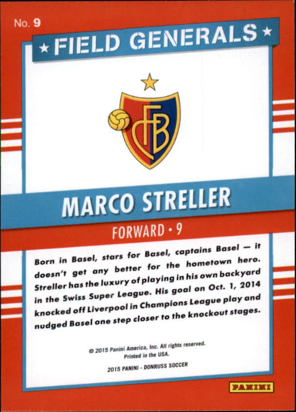 2015 Donruss Soccer Field Generals Inserts (1-15) You Choose - Picture 15 of 21