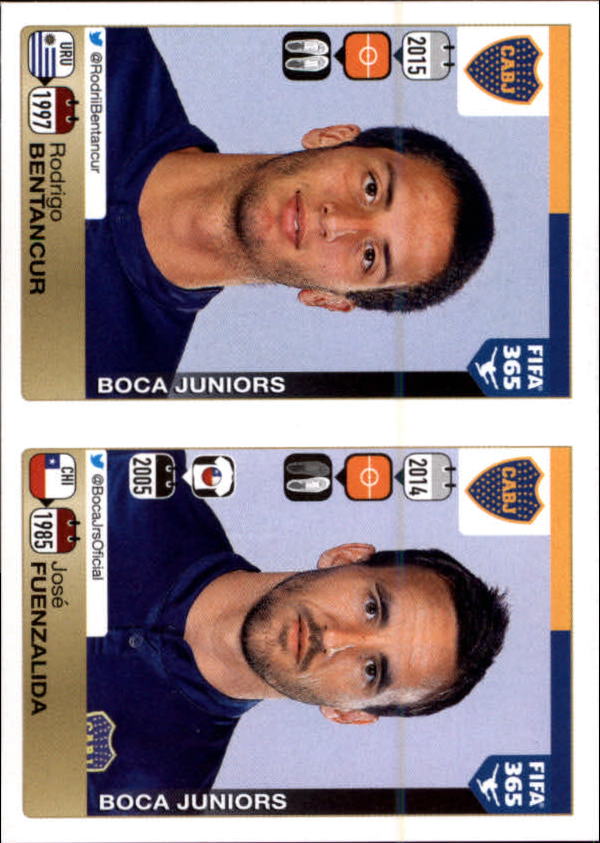2015-16 Panini FIFA 365 Stickers #93 Rodrigo Bentancur/94. Jose Fuenzalida