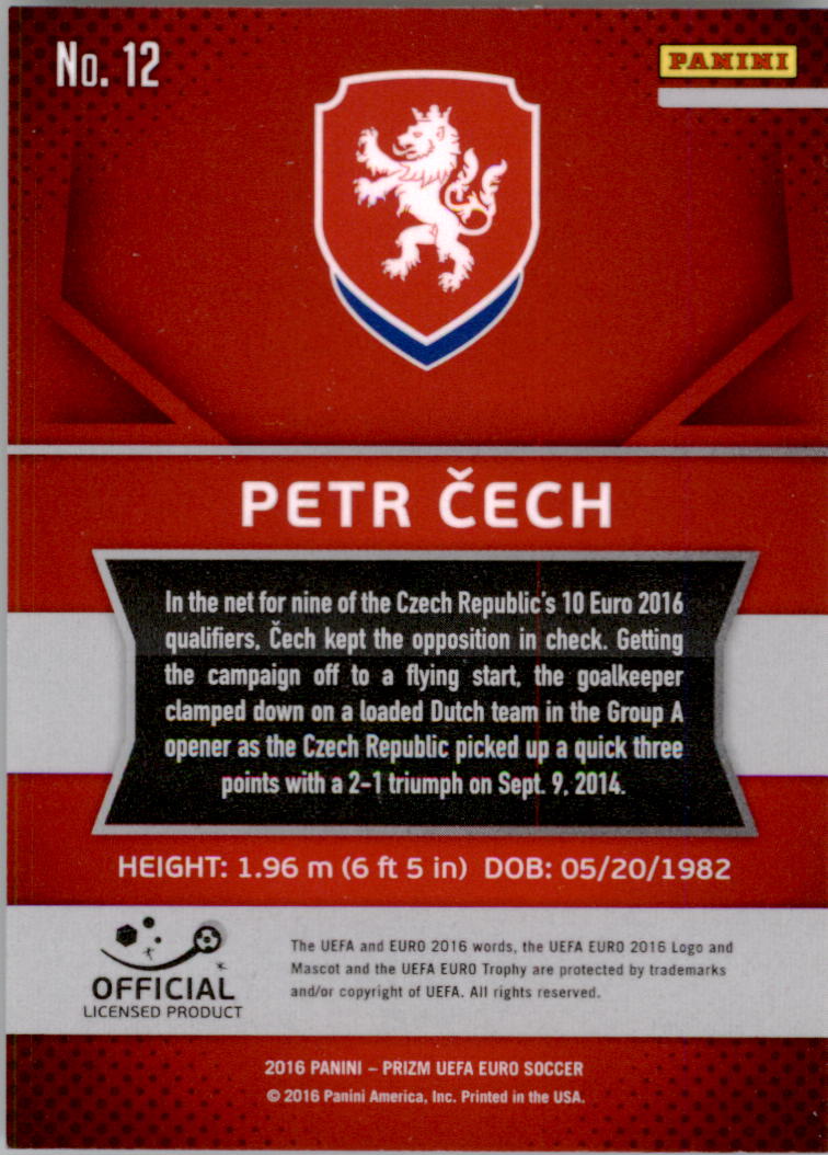 2016 Panini Prizm UEFA Euro '16 #12 Petr Cech back image