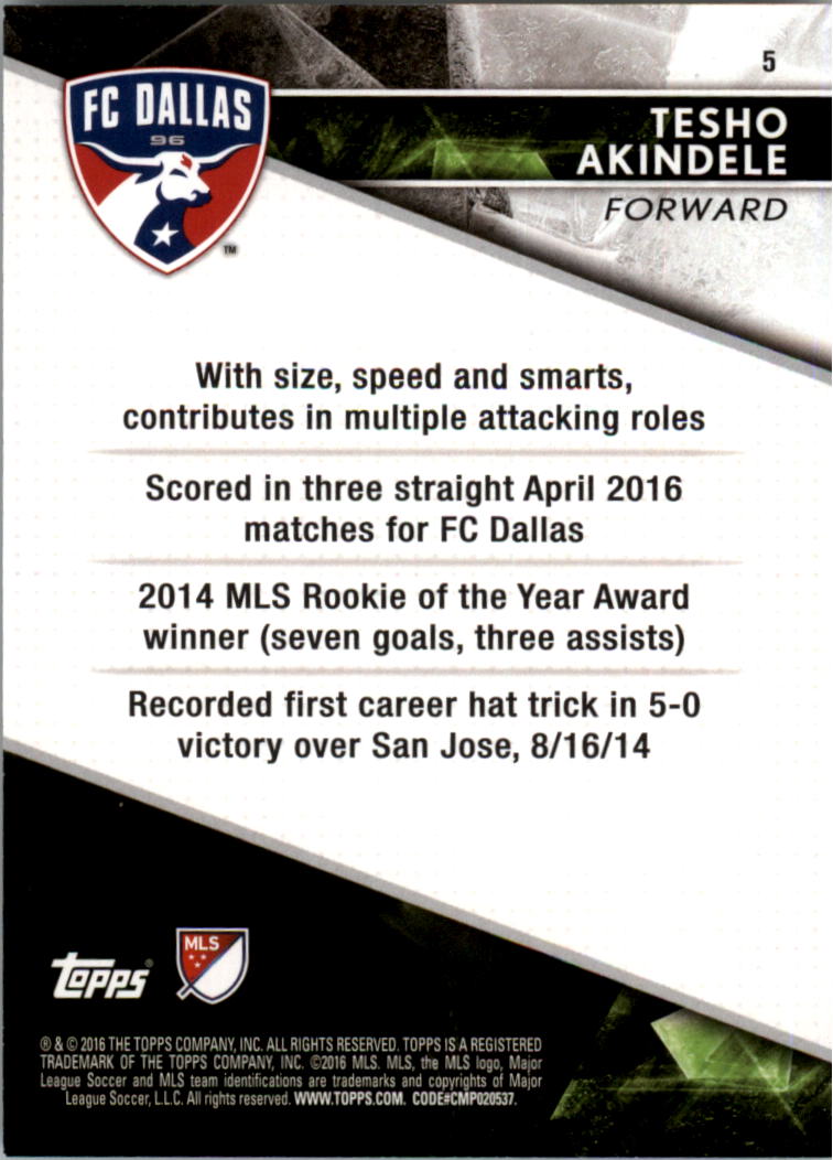 A4624- 2016 Topps Apex Mls Karte #S 1-100 + Einsätze -du Pick- 15 + Gratis US - Bild 7 von 251