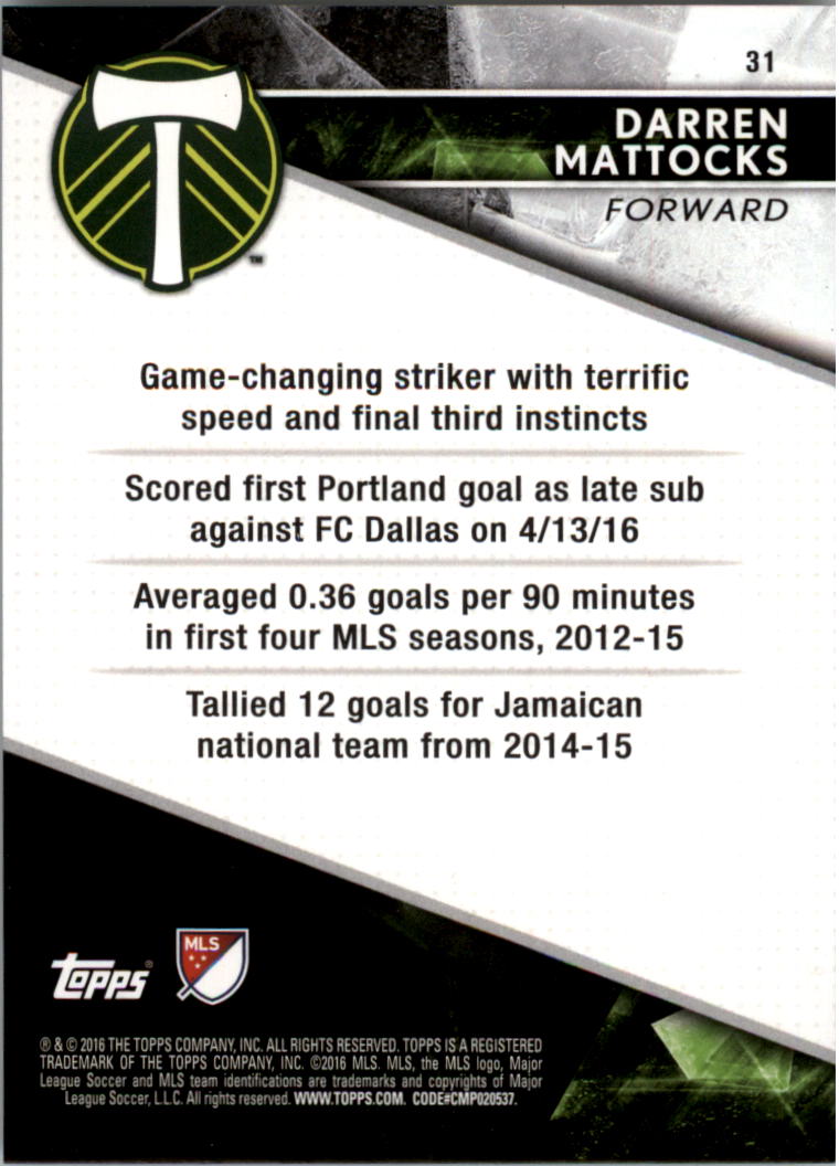 A4624- 2016 Topps Apex Mls Karte #S 1-100 + Einsätze -du Pick- 15 + Gratis US - Bild 49 von 251