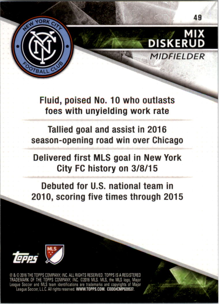 A4624- 2016 Topps Apex Mls Karte #S 1-100 + Einsätze -du Pick- 15 + Gratis US - Bild 81 von 251