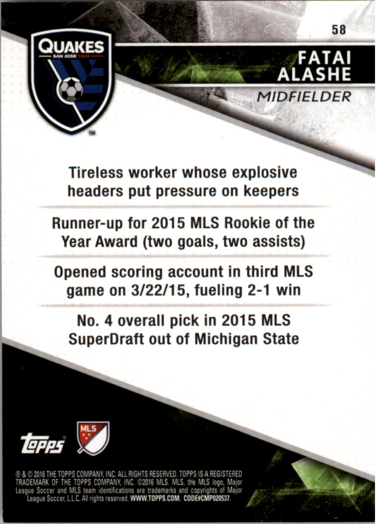 A4624- 2016 Topps Apex Mls Karte #S 1-100 + Einsätze -du Pick- 15 + Gratis US - Bild 97 von 251
