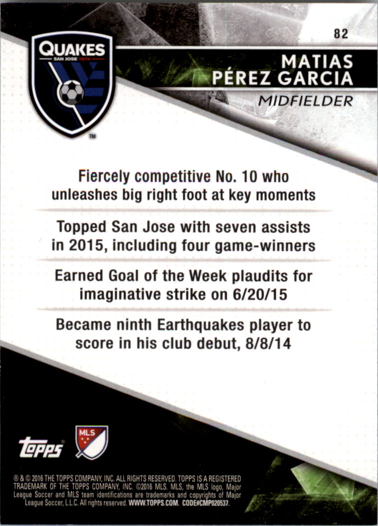 A4624- 2016 Topps Apex Mls Karte #S 1-100 + Einsätze -du Pick- 15 + Gratis US - Bild 143 von 251