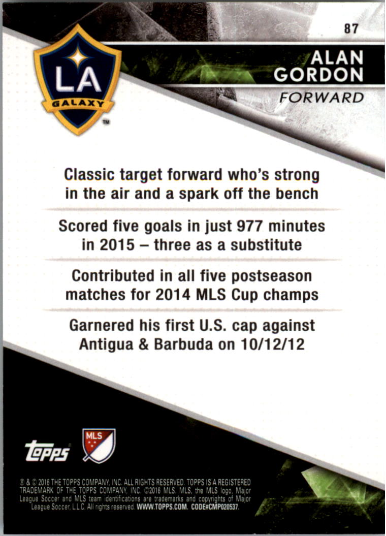 A4624- 2016 Topps Apex Mls Karte #S 1-100 + Einsätze -du Pick- 15 + Gratis US - Bild 153 von 251