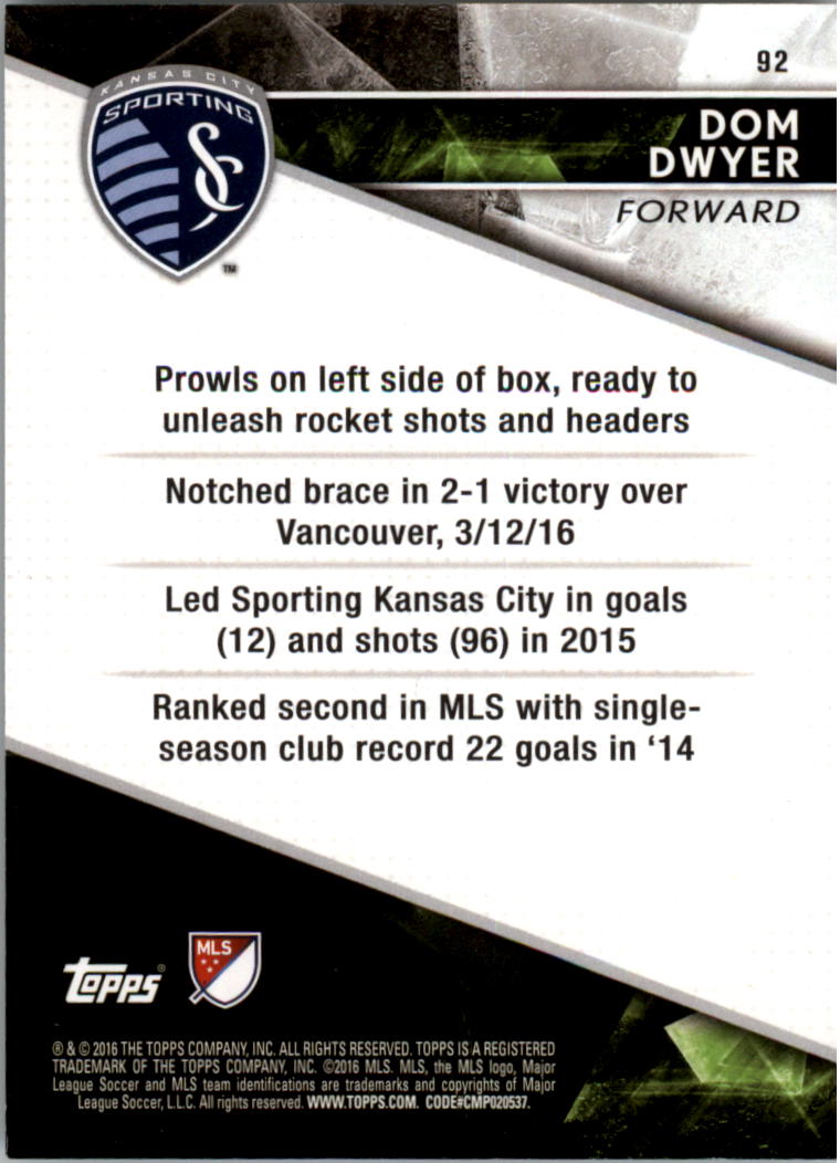 A4624- 2016 Topps Apex Mls Karte #S 1-100 + Einsätze -du Pick- 15 + Gratis US - Bild 161 von 251