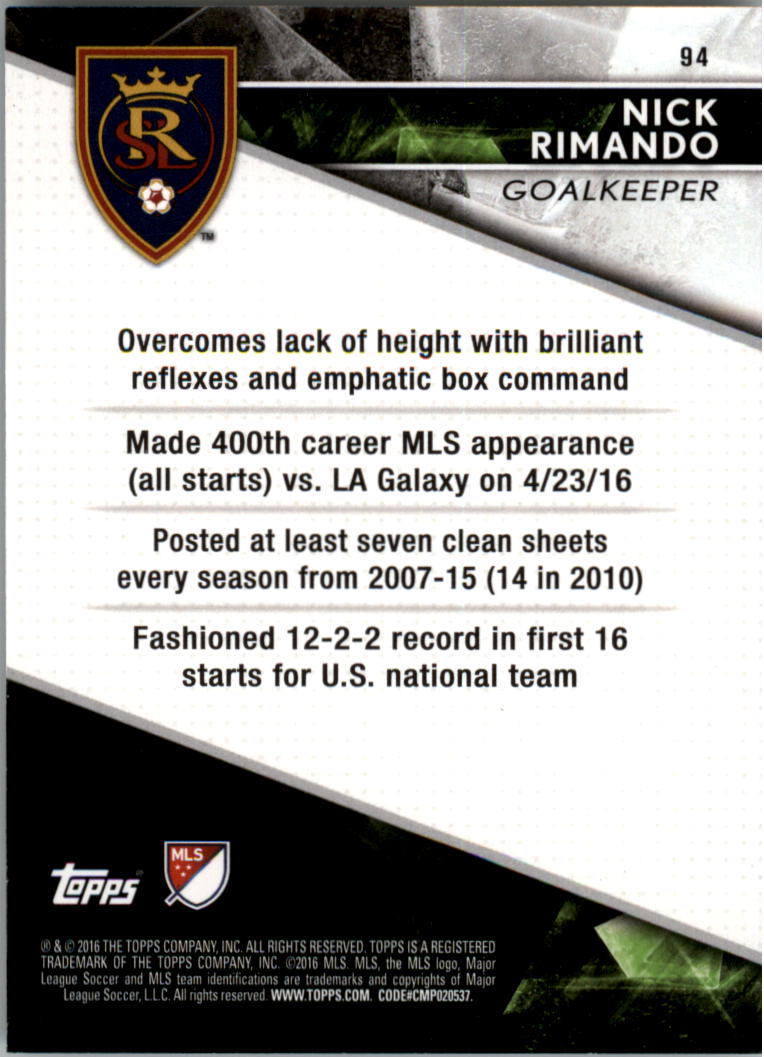 A4624- 2016 Topps Apex Mls Karte #S 1-100 + Einsätze -du Pick- 15 + Gratis US - Bild 165 von 251