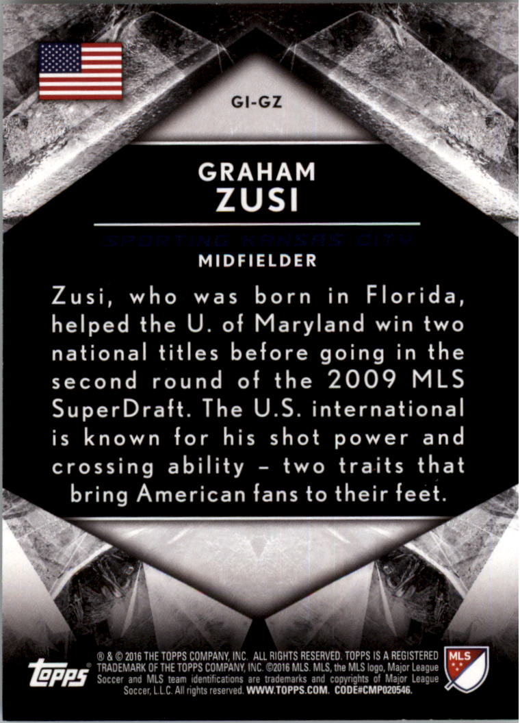 2016 Topps Apex MLS Global Influence #GIGZ Graham Zusi back image