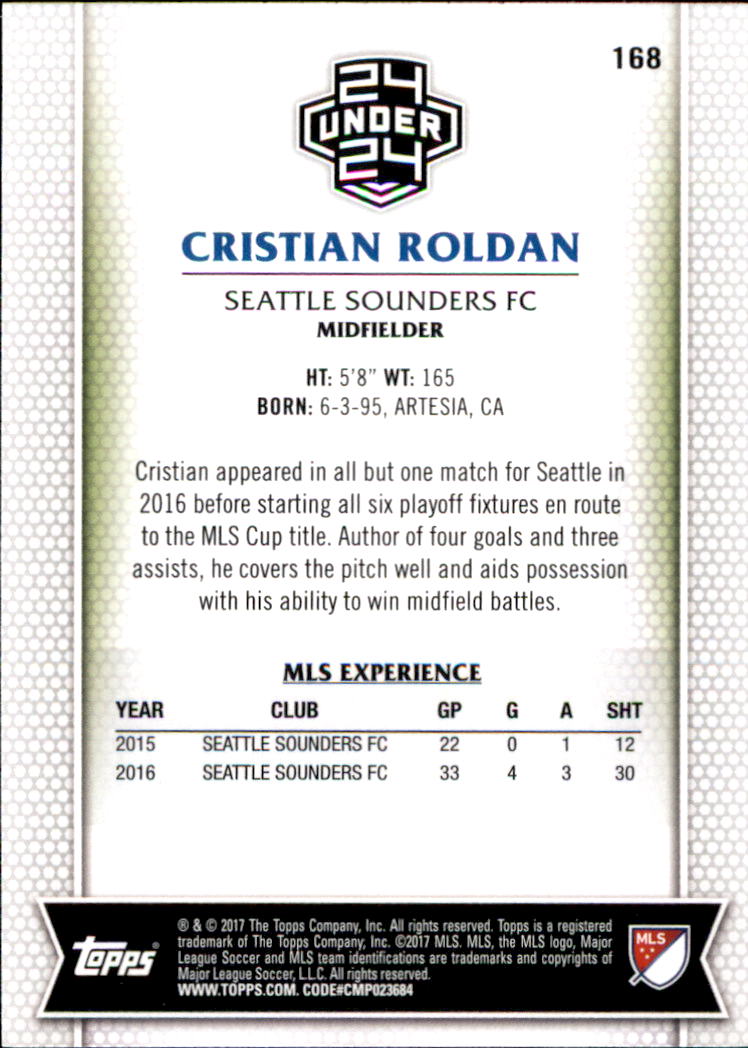 B5129- 2017 Topps MLS Soccer Card #s 1-190 -You Pick- 15+ FREE US SHIP - Picture 197 of 229