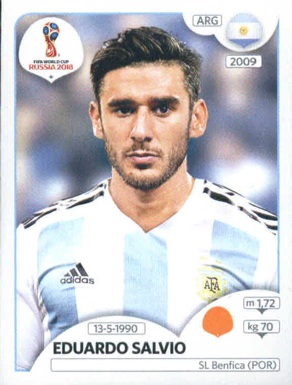 2018 Panini World Cup Stickers 682 #286 Eduardo Salvio