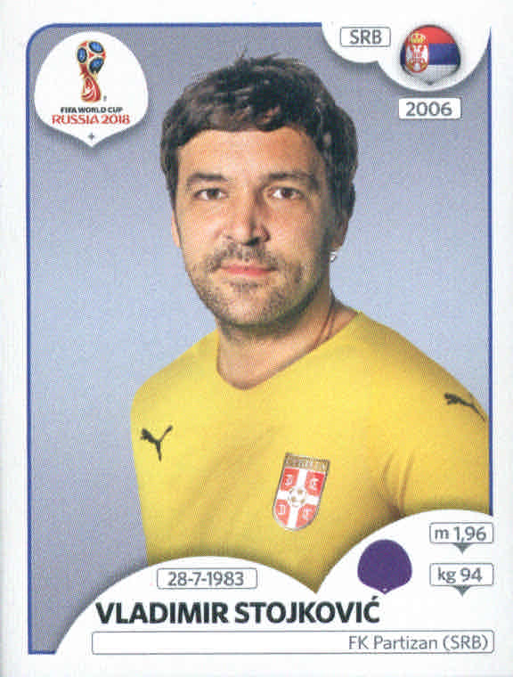 2018 Panini World Cup Stickers 682 #414 Vladimir Stojkovic
