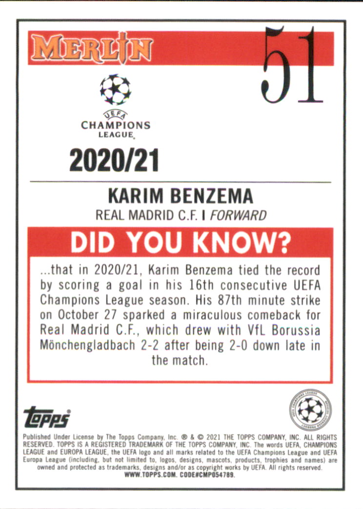 B3050- 2020-21 Merlin UEFA Champions League Cards -You Pick- 15+ FREE US SHIP