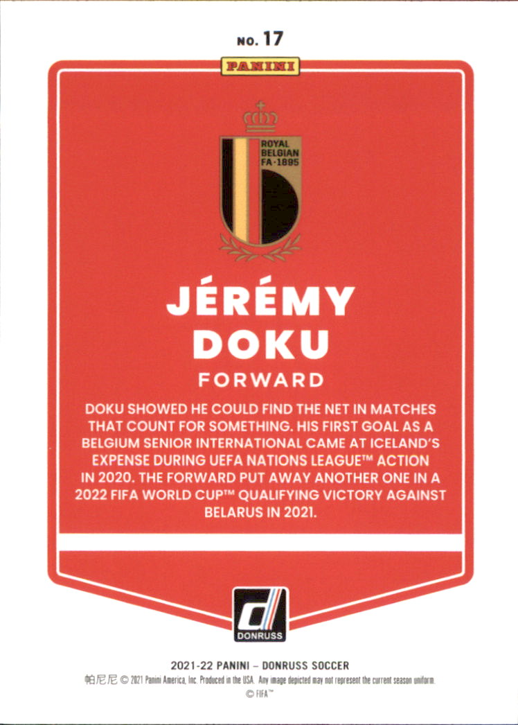 2021-22 Donruss #17 Jeremy Doku back image