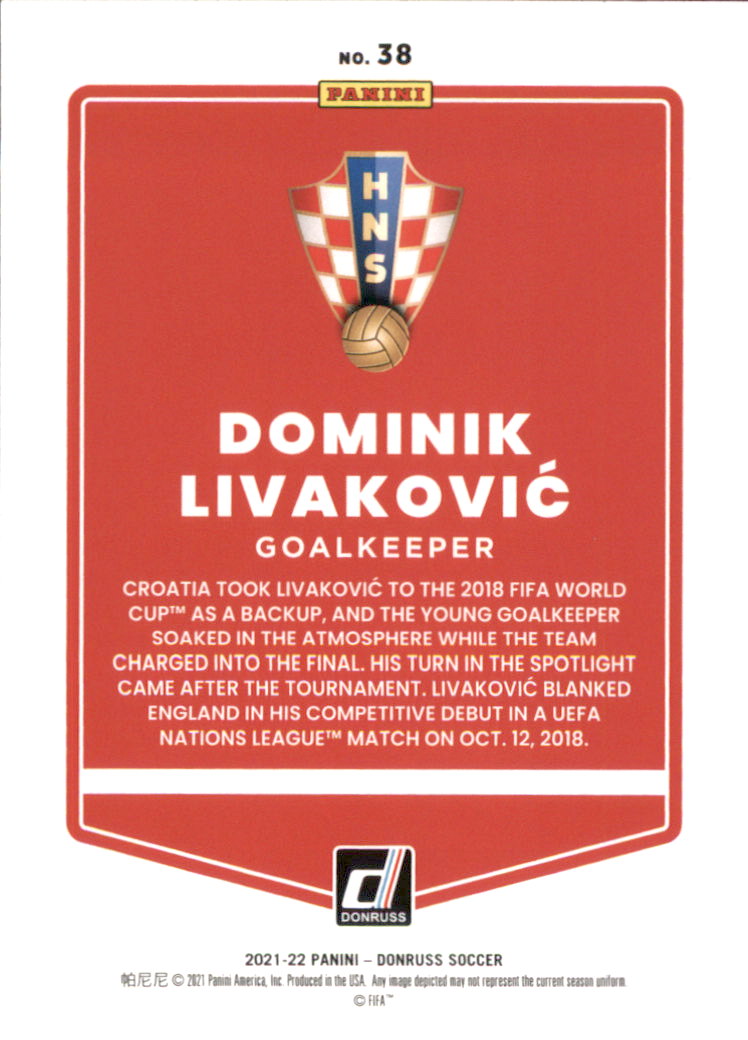 2021-22 Donruss #38 Dominik Livakovic back image