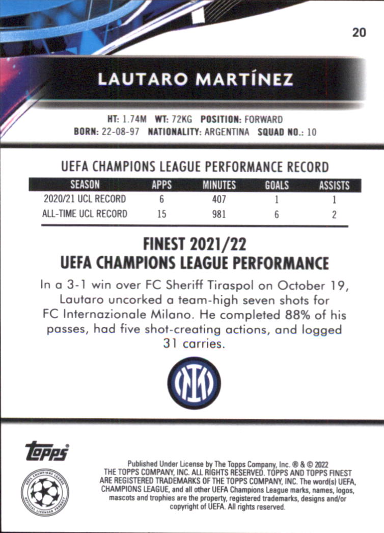 B5702- 2021-22 Finest UEFA Champions League 1-100 -You Pick- 15+ FREE US SHIP