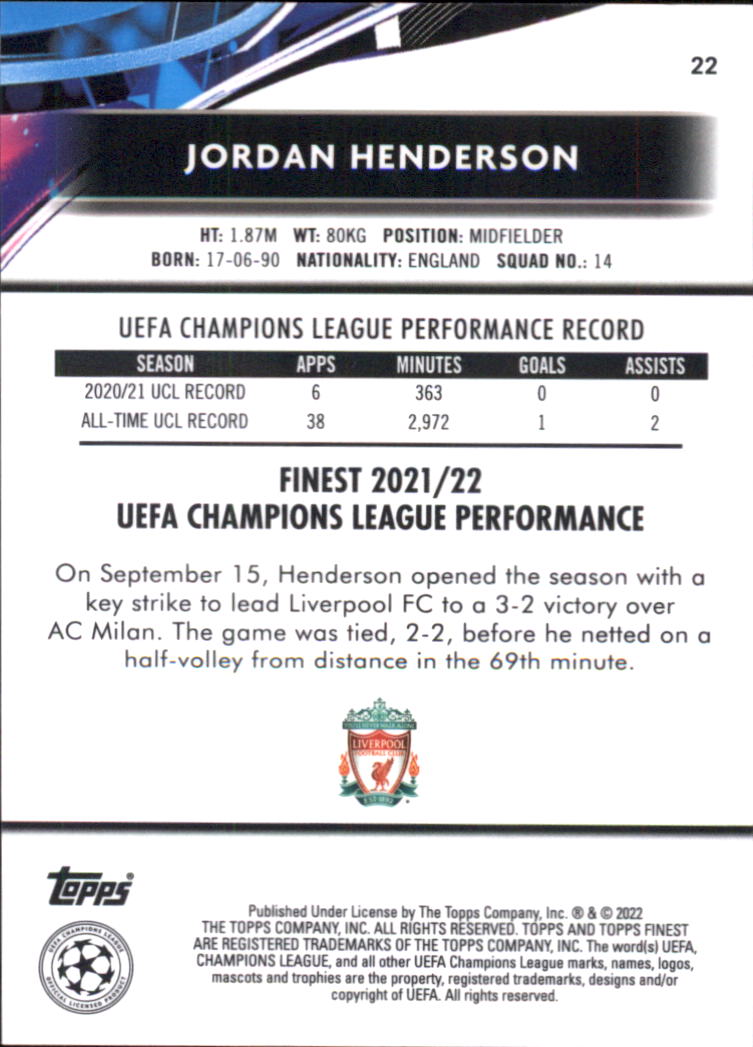 B5702- 2021-22 Finest UEFA Champions League 1-100 -You Pick- 15+ FREE US SHIP