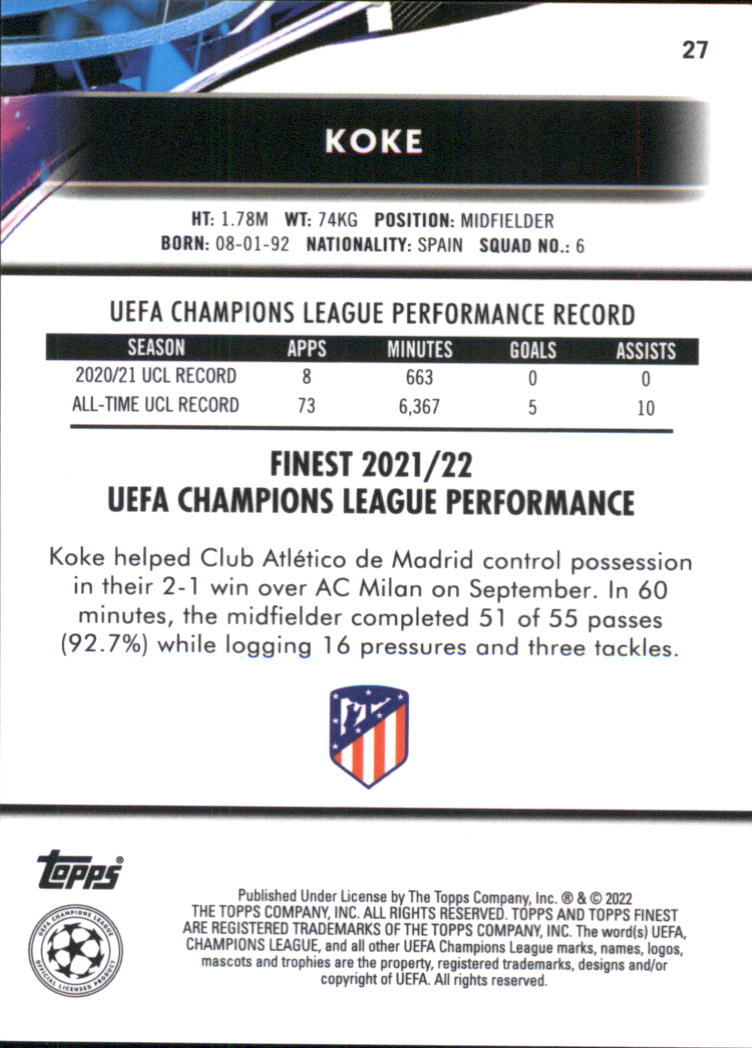 B5702- 2021-22 Finest UEFA Champions League 1-100 -You Pick- 15+ FREE US SHIP