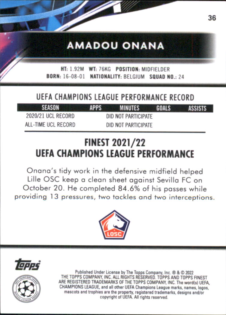 B5702- 2021-22 Finest UEFA Champions League 1-100 -You Pick- 15+ FREE US SHIP