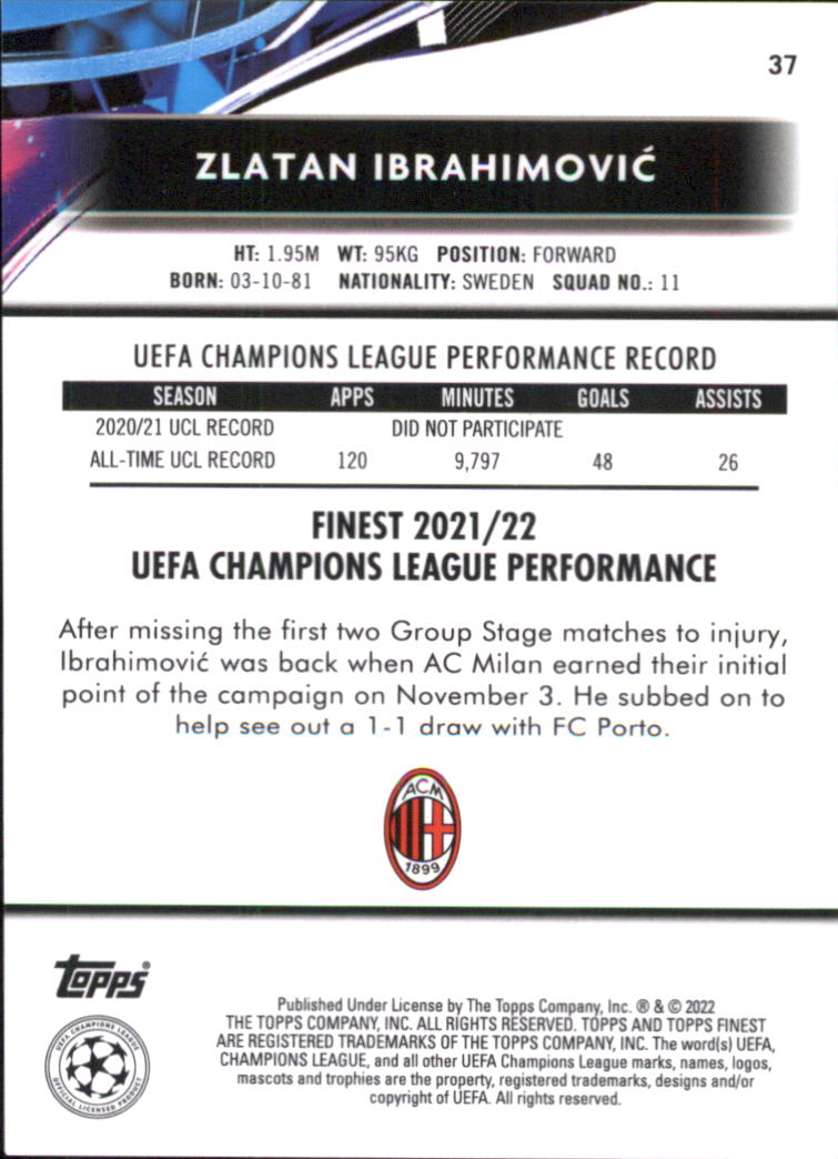 B5702- 2021-22 Finest UEFA Champions League 1-100 -You Pick- 15+ FREE US SHIP