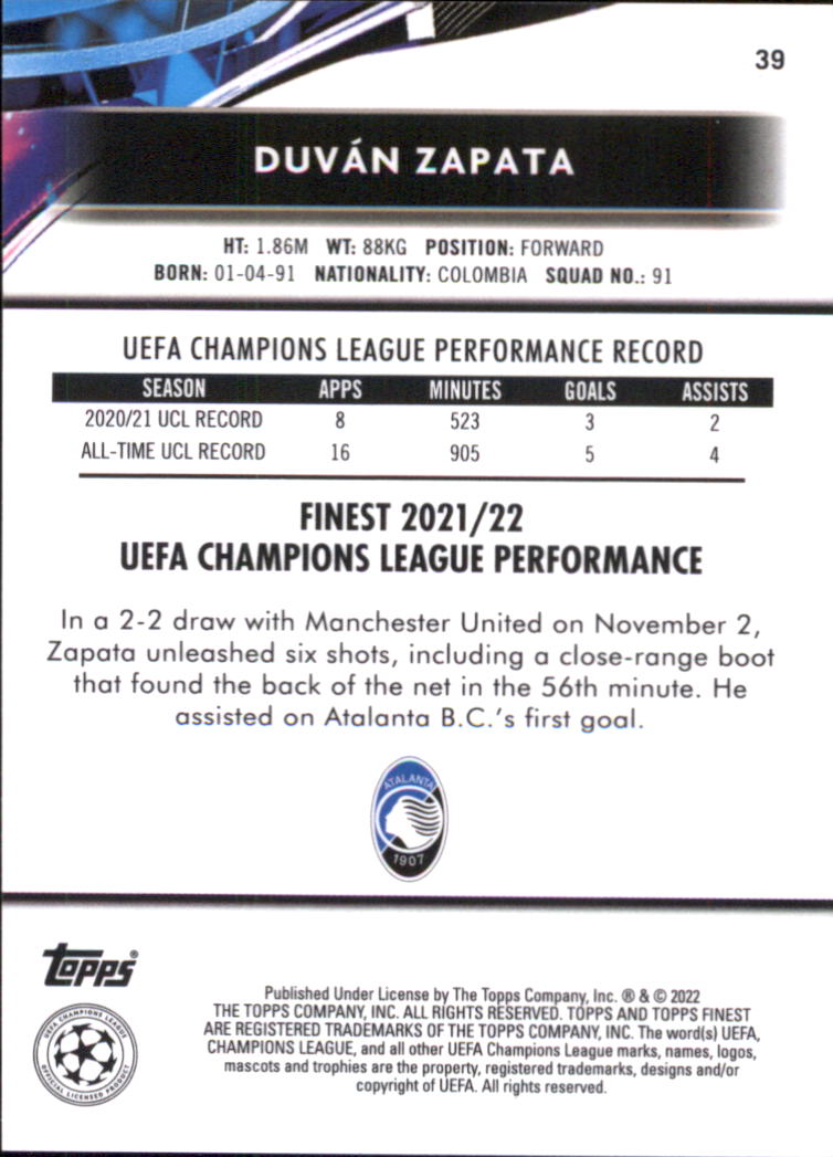 B5702- 2021-22 Finest UEFA Champions League 1-100 -You Pick- 15+ FREE US SHIP