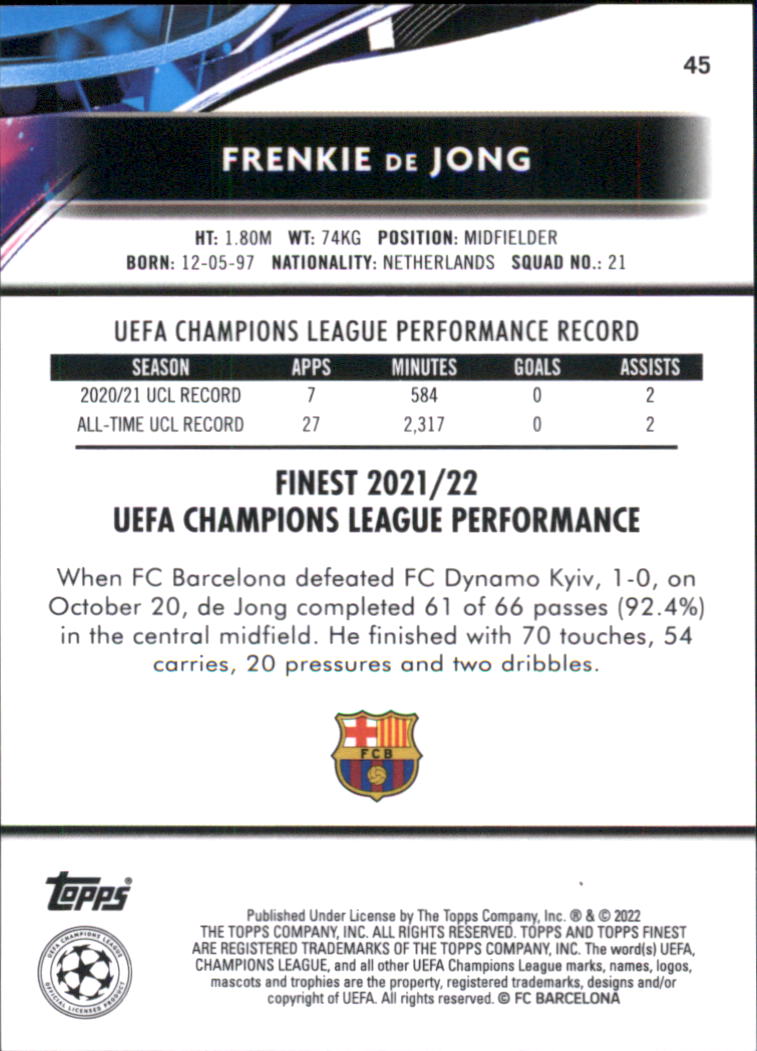 B5702- 2021-22 Finest UEFA Champions League 1-100 -You Pick- 15+ FREE US SHIP