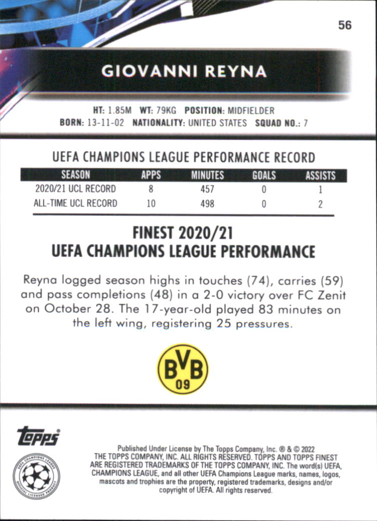 B5702- 2021-22 Finest UEFA Champions League 1-100 -You Pick- 15+ FREE US SHIP