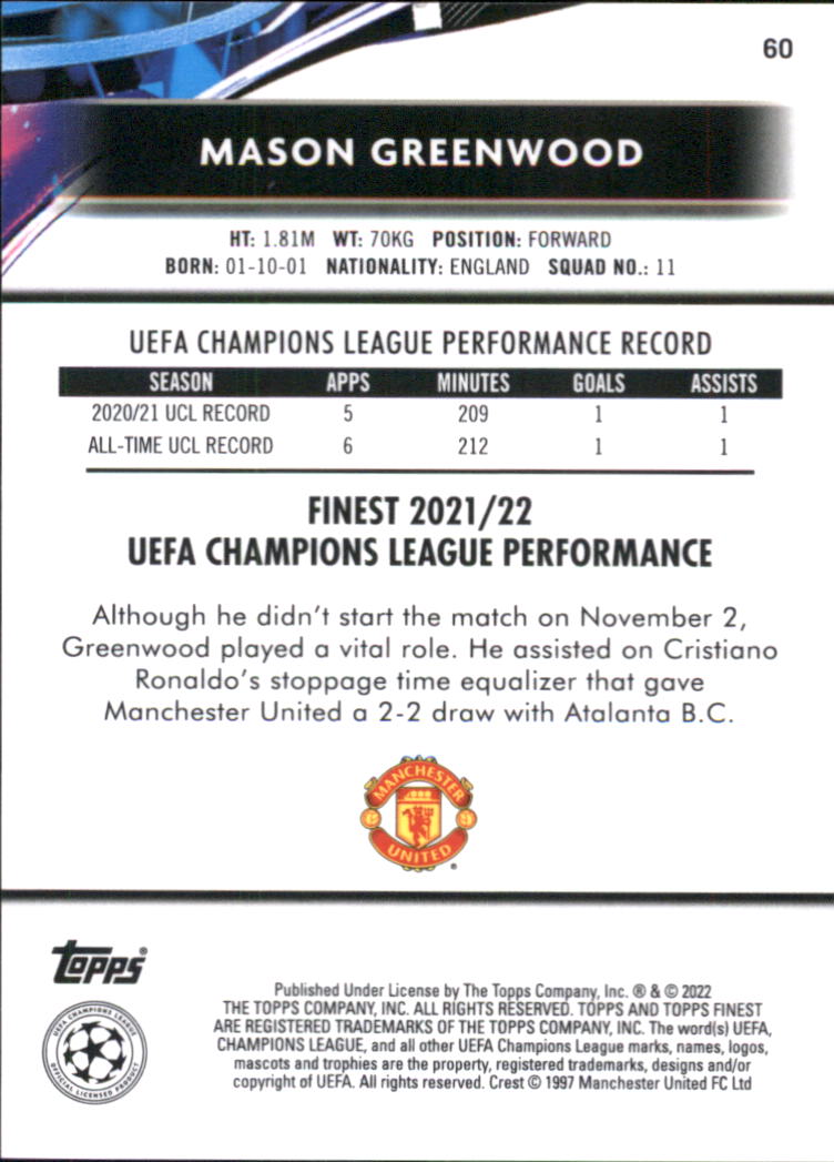 B5702- 2021-22 Finest UEFA Champions League 1-100 -You Pick- 15+ FREE US SHIP