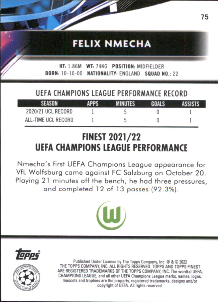 B5702- 2021-22 Finest UEFA Champions League 1-100 -You Pick- 15+ FREE US SHIP