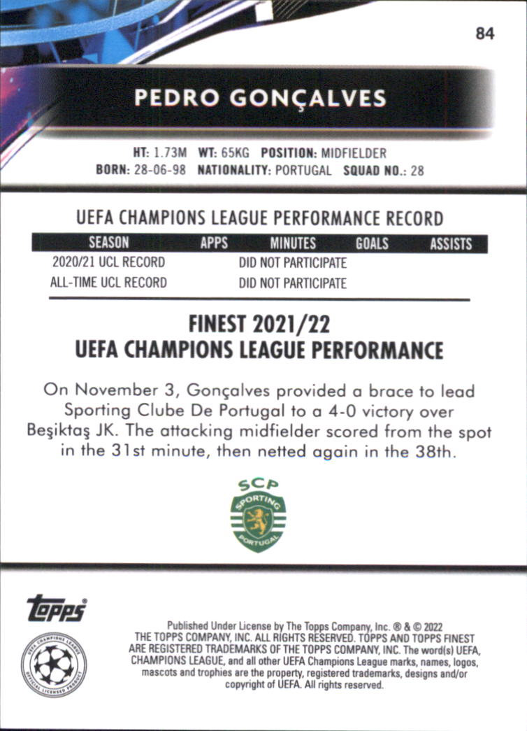 B5702- 2021-22 Finest UEFA Champions League 1-100 -You Pick- 15+ FREE US SHIP