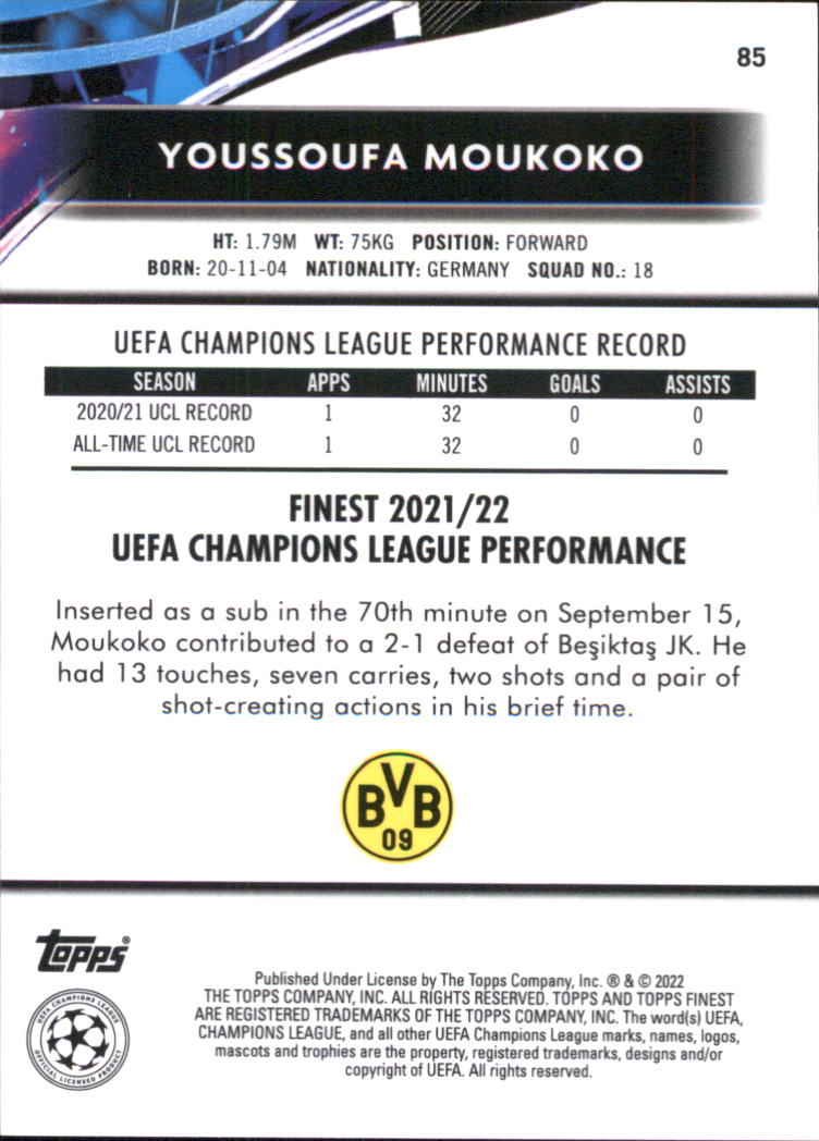 B5702- 2021-22 Finest UEFA Champions League 1-100 -You Pick- 15+ FREE US SHIP