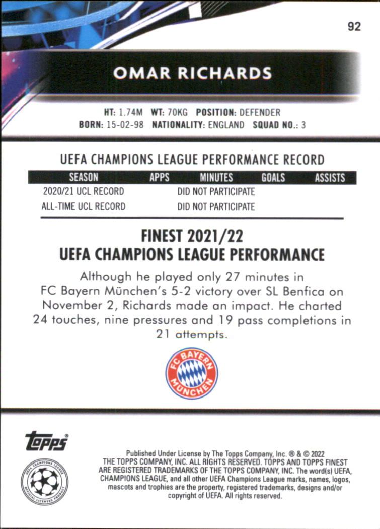 B5702- 2021-22 Finest UEFA Champions League 1-100 -You Pick- 15+ FREE US SHIP